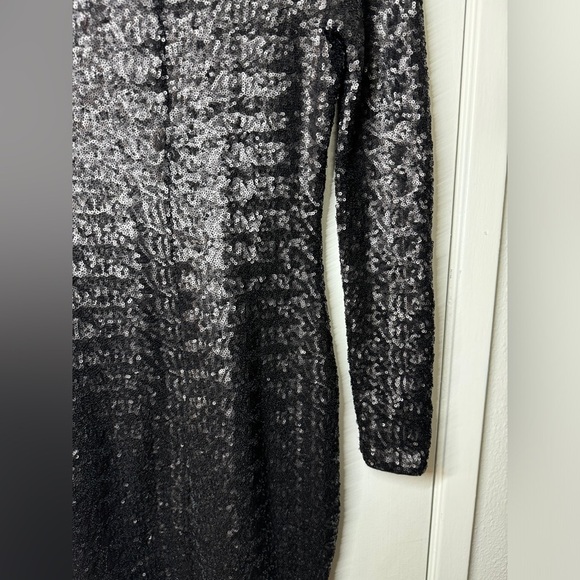 NWT Bailey 44 Heart Of Glass Allover Sequins Black Mini Long Sleeve Dress XS - Picture 14 of 17